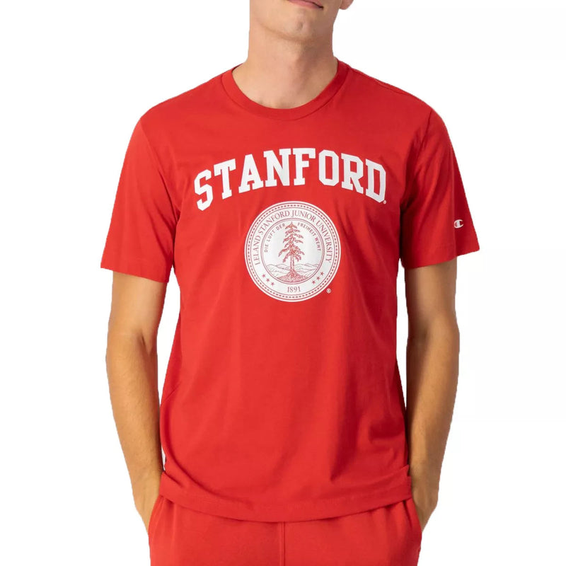 T-Shirt Champion Crewneck - Rouge, Blanc .