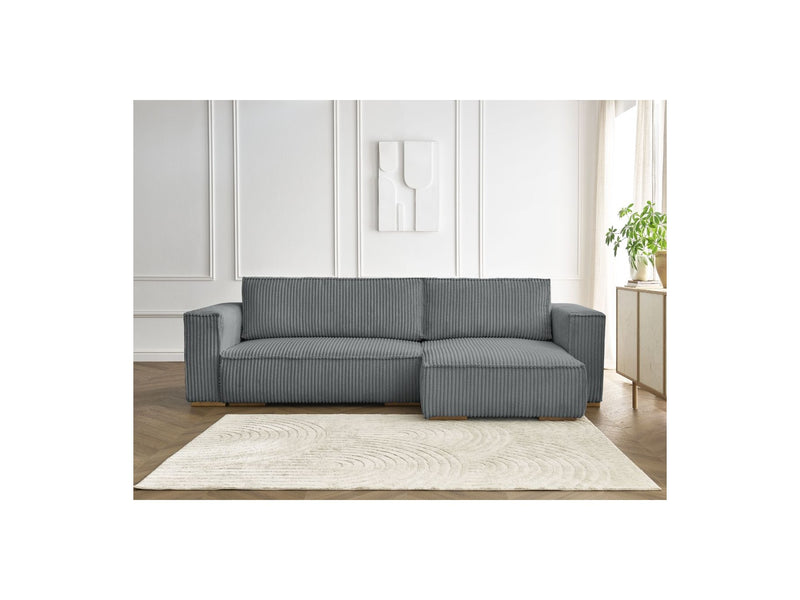 Reversible Corner Convertible Sofa with Chest - Chelsea - Gros Côtelé Doux