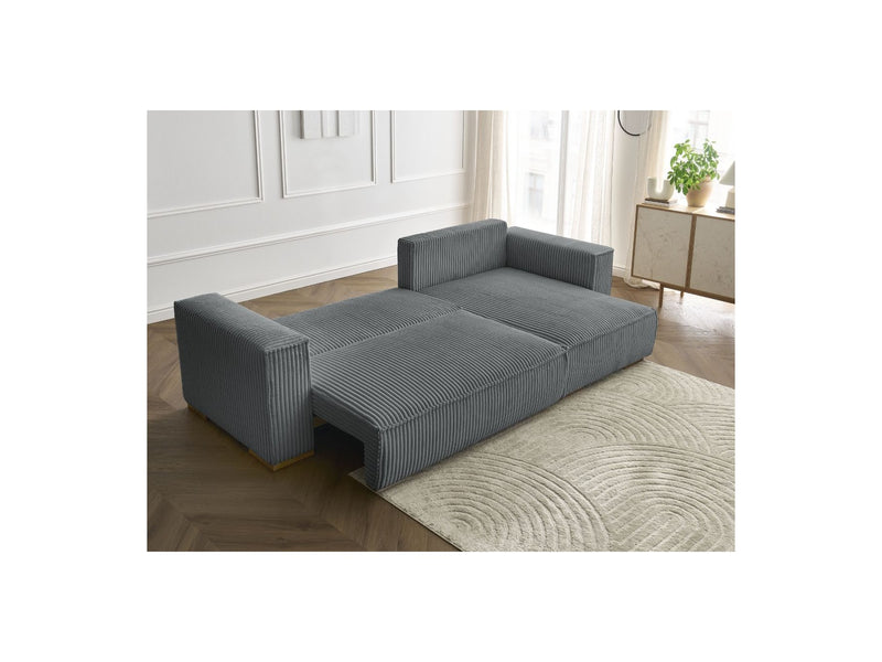 Reversible Corner Convertible Sofa with Chest - Chelsea - Gros Côtelé Doux