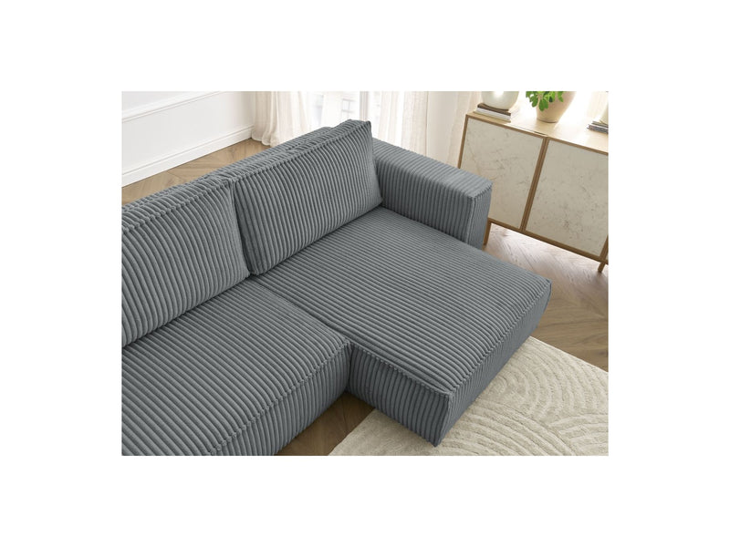 Reversible Corner Convertible Sofa with Chest - Chelsea - Gros Côtelé Doux