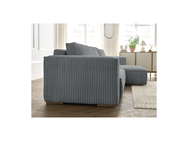 Reversible Corner Convertible Sofa with Chest - Chelsea - Gros Côtelé Doux