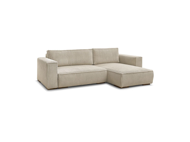 Reversible Corner Convertible Sofa with Chest - Chelsea - Gros Côtelé Doux