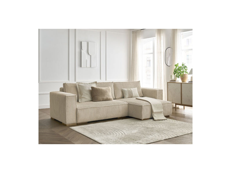 Reversible Corner Convertible Sofa with Chest - Chelsea - Gros Côtelé Doux