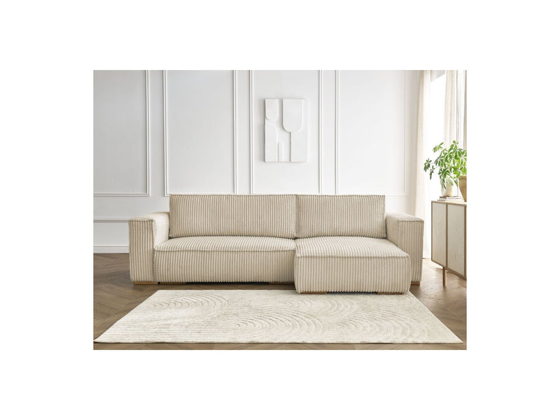 Reversible Corner Convertible Sofa with Chest - Chelsea - Gros Côtelé Doux