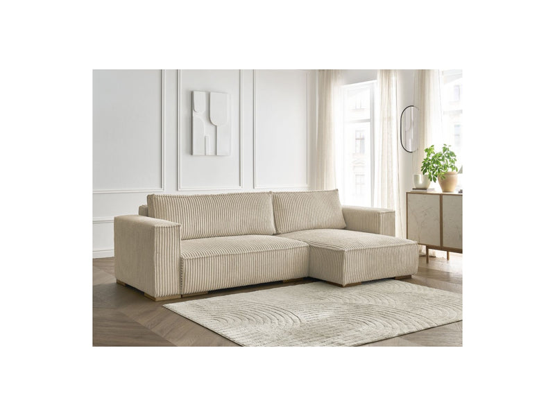 Reversible Corner Convertible Sofa with Chest - Chelsea - Gros Côtelé Doux