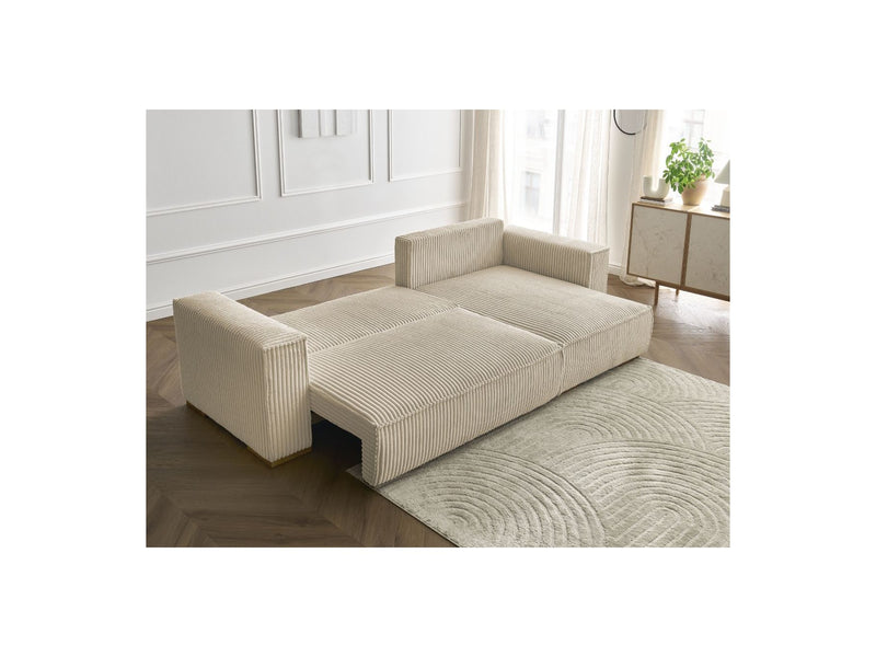 Reversible Corner Convertible Sofa with Chest - Chelsea - Gros Côtelé Doux