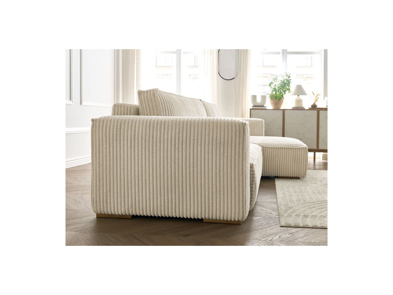 Reversible Corner Convertible Sofa with Chest - Chelsea - Gros Côtelé Doux