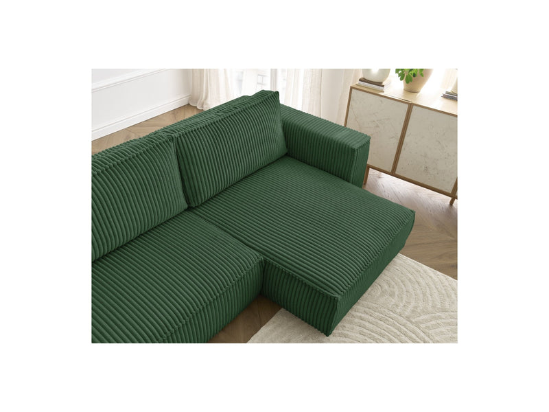 Reversible Corner Convertible Sofa with Chest - Chelsea - Gros Côtelé Doux