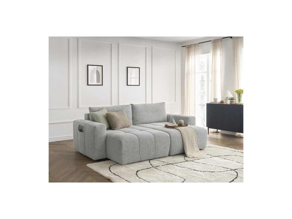 Arsene - Fixed Straight 4-Seater Deep Seat Sofa - Mottled Fabric