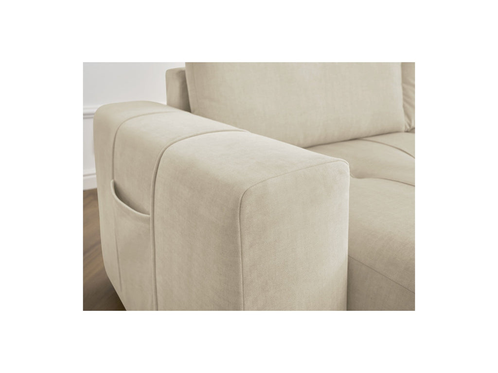 Fixed Straight 4-Seater Sofa - Arsene - Deep Seat - Velvet Fabric