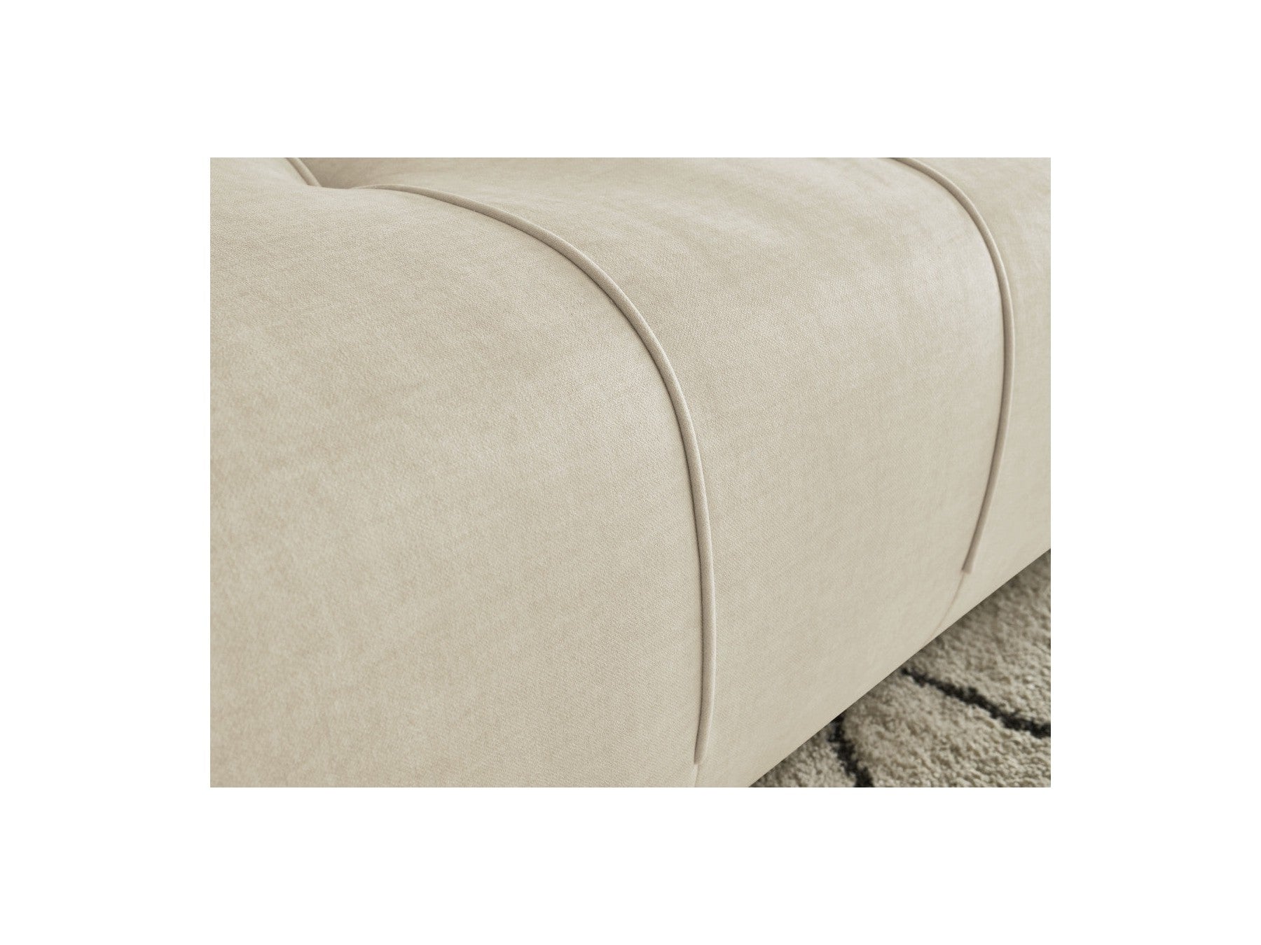Fixed Straight 4-Seater Sofa - Arsene - Deep Seat - Velvet Fabric