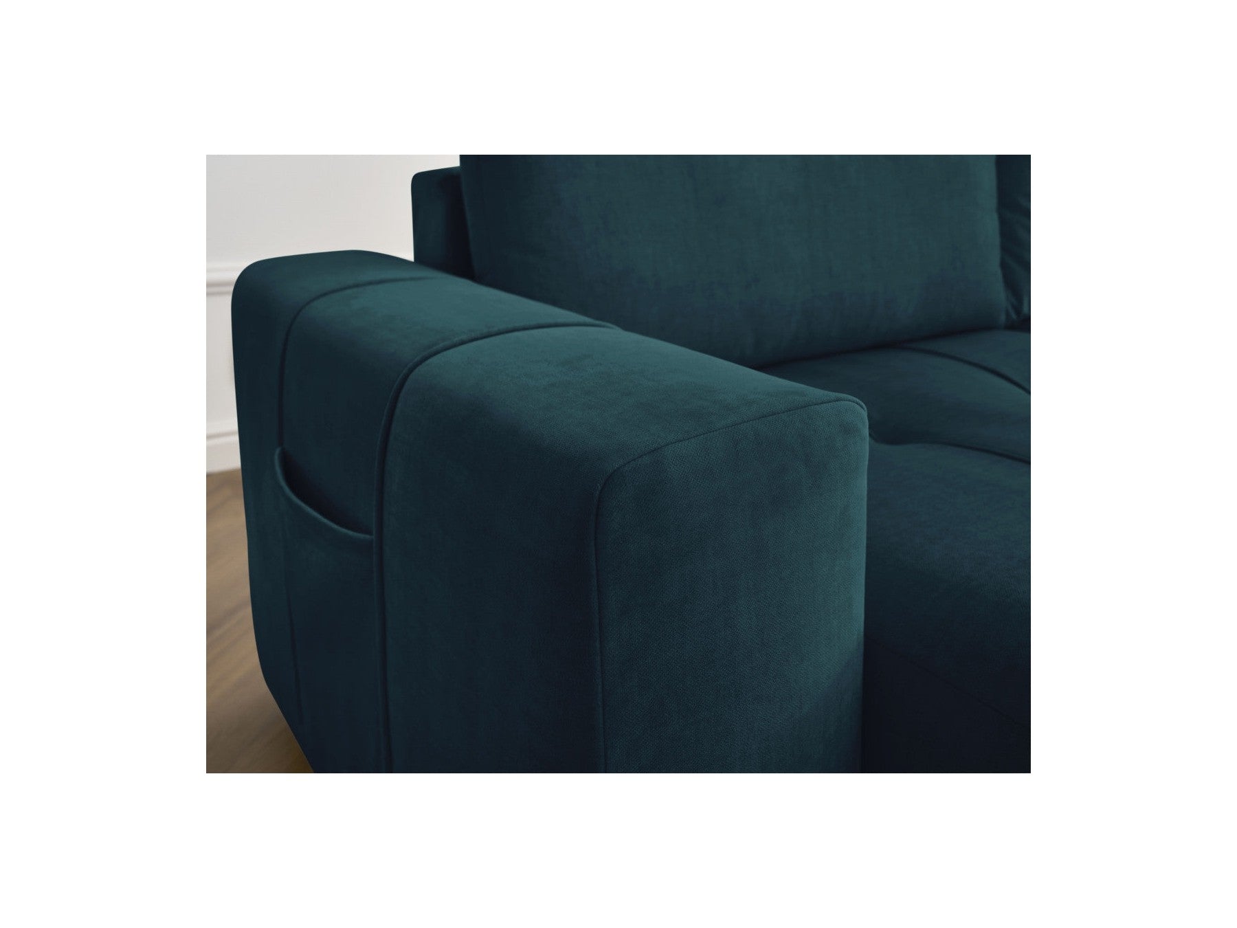 Fixed Straight 4-Seater Sofa - Arsene - Deep Seat - Velvet Fabric