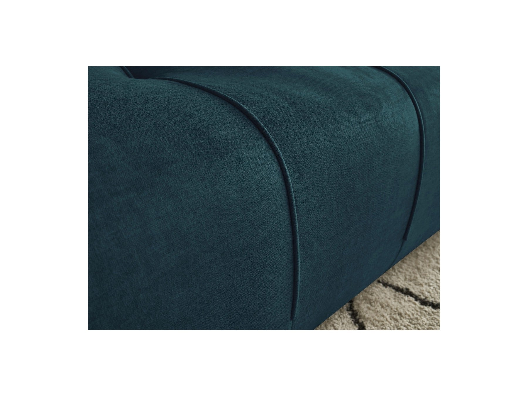 Fixed Straight 4-Seater Sofa - Arsene - Deep Seat - Velvet Fabric