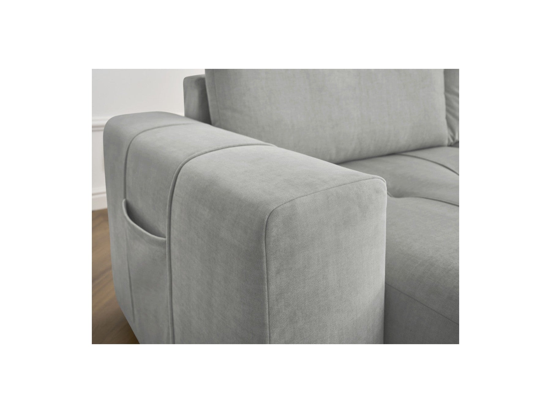 Fixed Straight 4-Seater Sofa - Arsene - Deep Seat - Velvet Fabric
