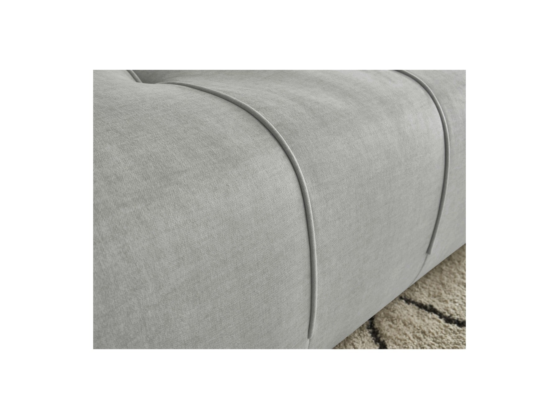 Fixed Straight 4-Seater Sofa - Arsene - Deep Seat - Velvet Fabric