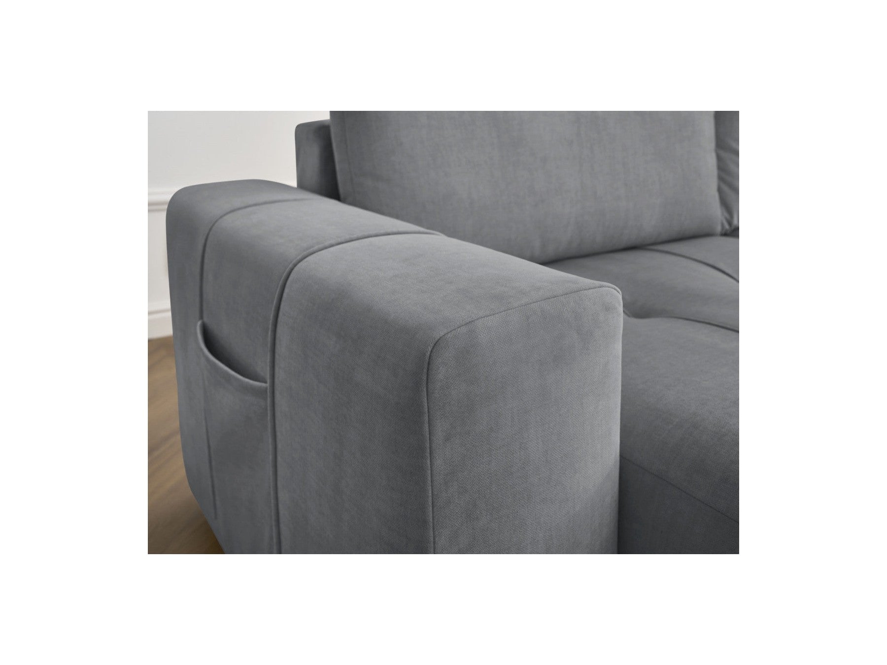 Fixed Straight 4-Seater Sofa - Arsene - Deep Seat - Velvet Fabric