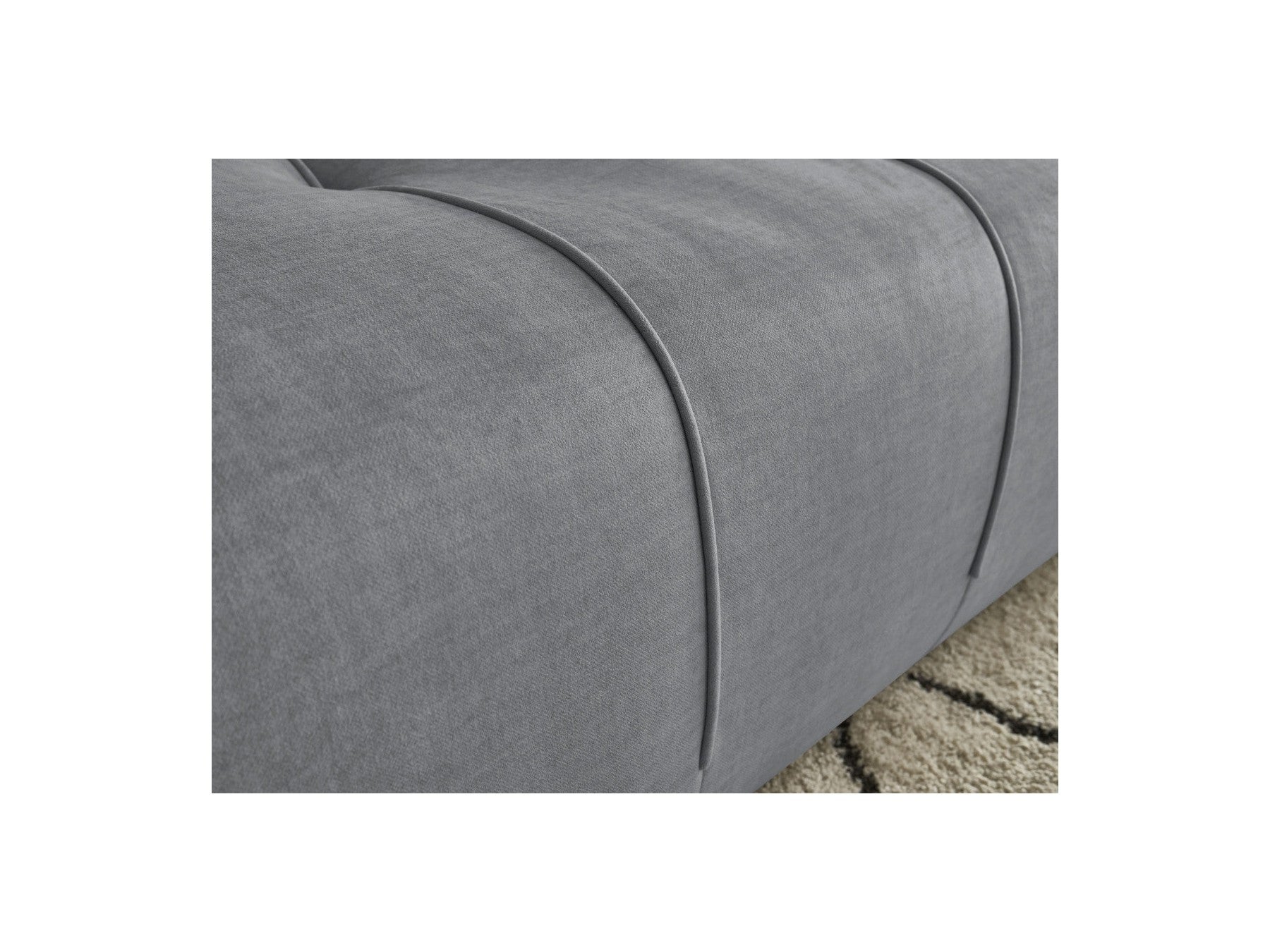 Fixed Straight 4-Seater Sofa - Arsene - Deep Seat - Velvet Fabric