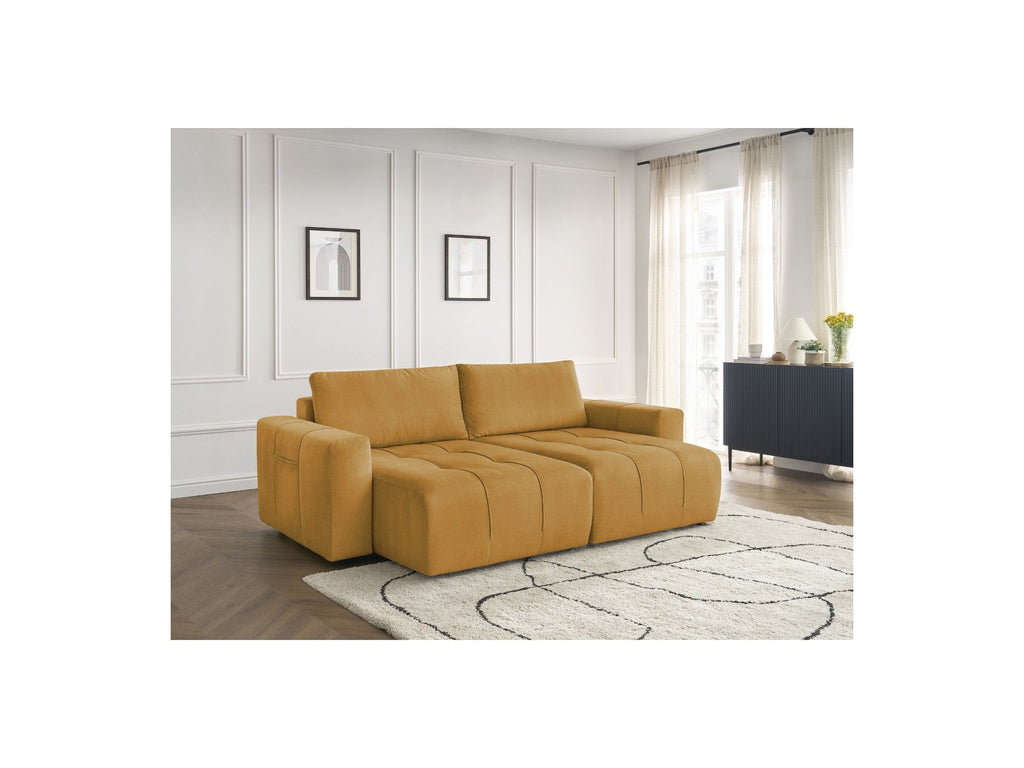 Fixed Straight 4-Seater Sofa - Arsene - Deep Seat - Velvet Fabric