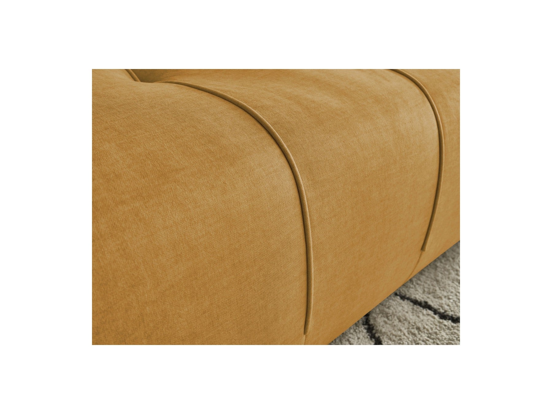 Fixed Straight 4-Seater Sofa - Arsene - Deep Seat - Velvet Fabric