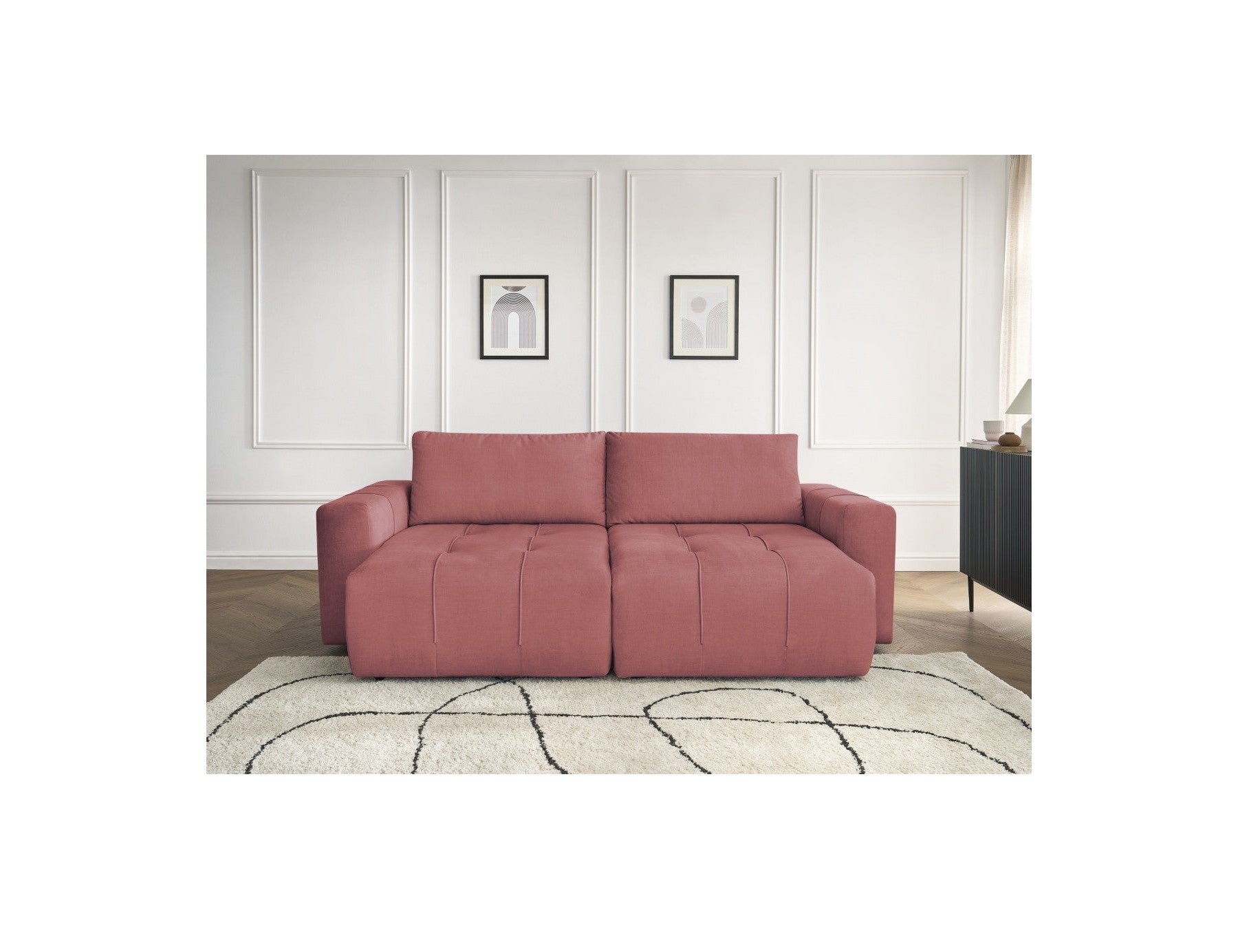 Fixed Straight 4-Seater Sofa - Arsene - Deep Seat - Velvet Fabric