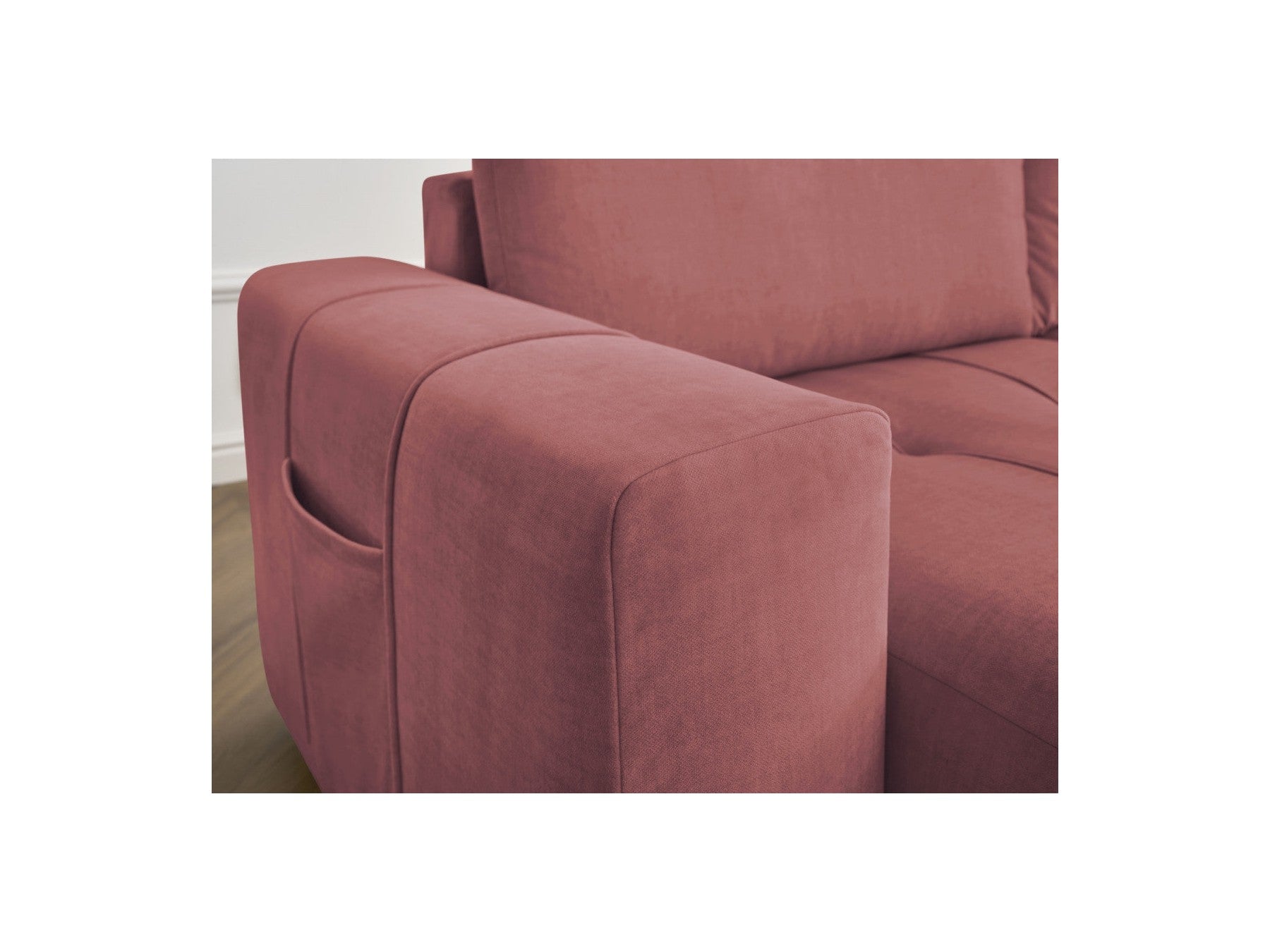 Fixed Straight 4-Seater Sofa - Arsene - Deep Seat - Velvet Fabric
