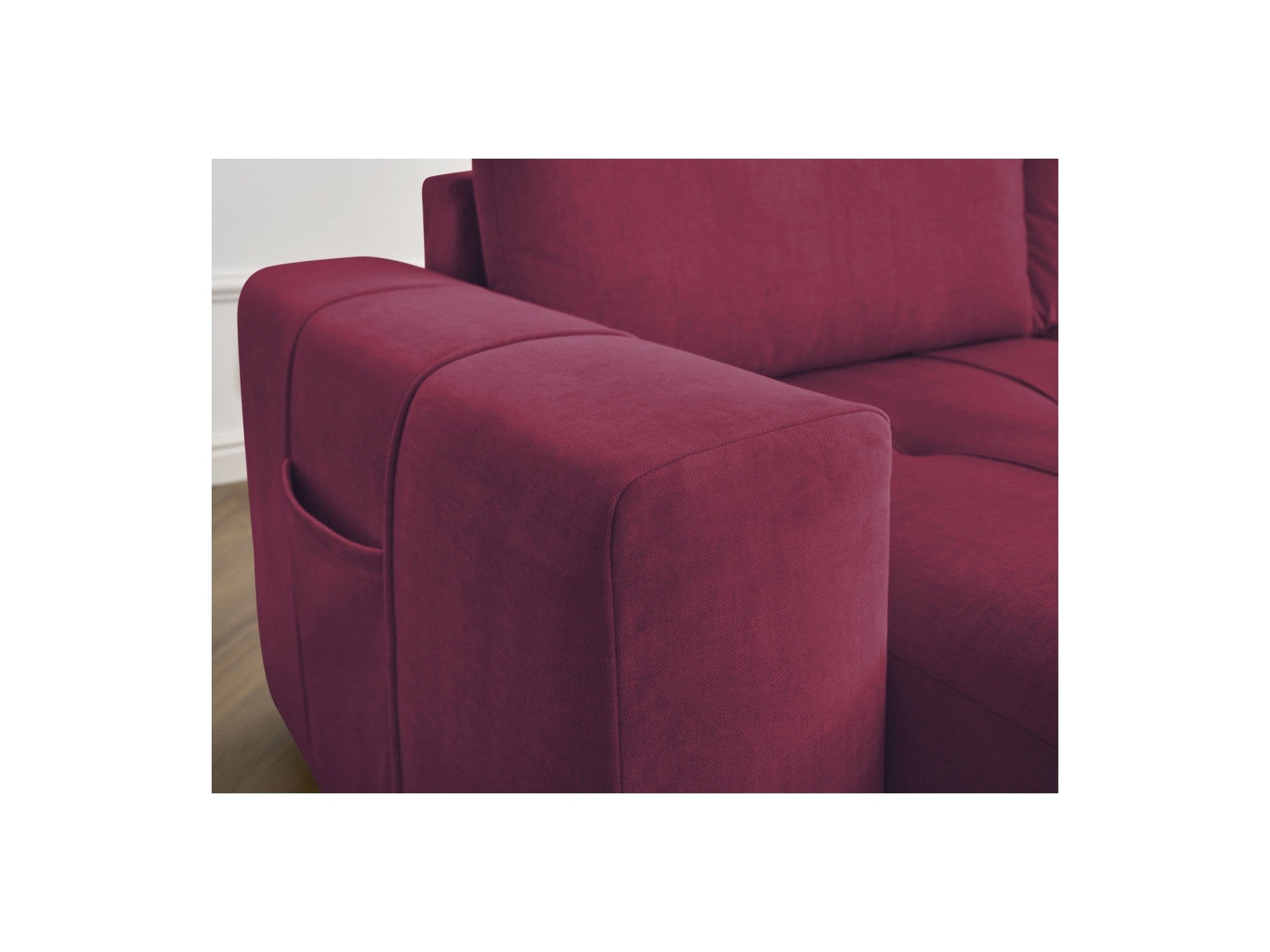 Fixed Straight 4-Seater Sofa - Arsene - Deep Seat - Velvet Fabric