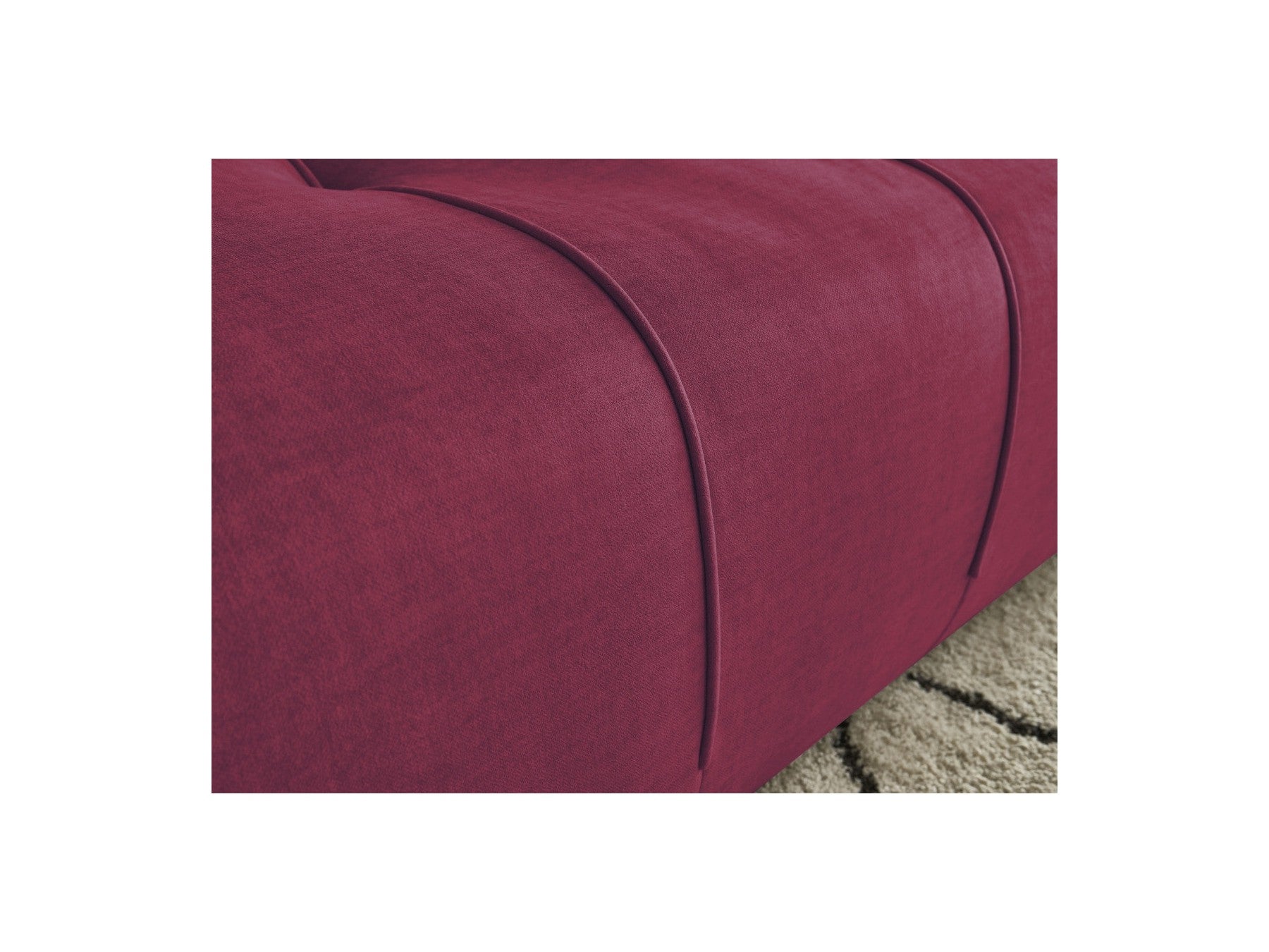 Fixed Straight 4-Seater Sofa - Arsene - Deep Seat - Velvet Fabric