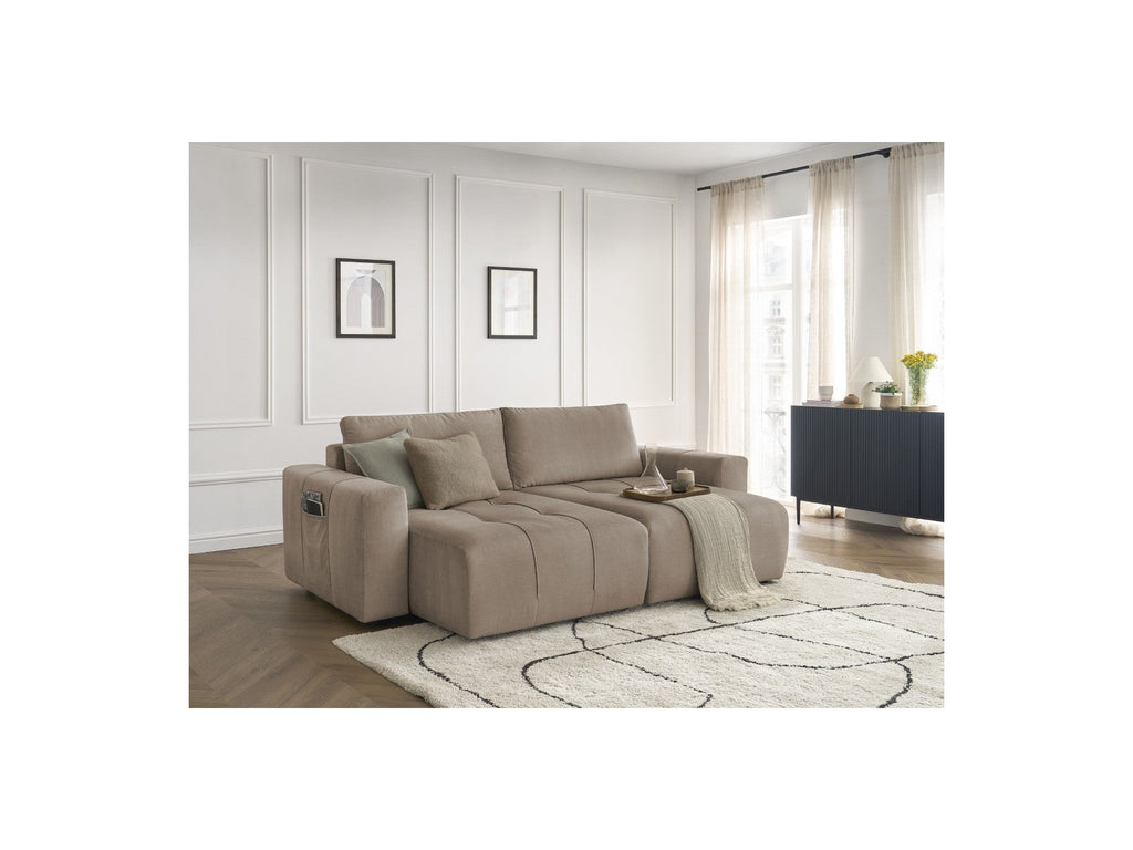 Fixed Straight 4-Seater Sofa - Arsene - Deep Seat - Velvet Fabric