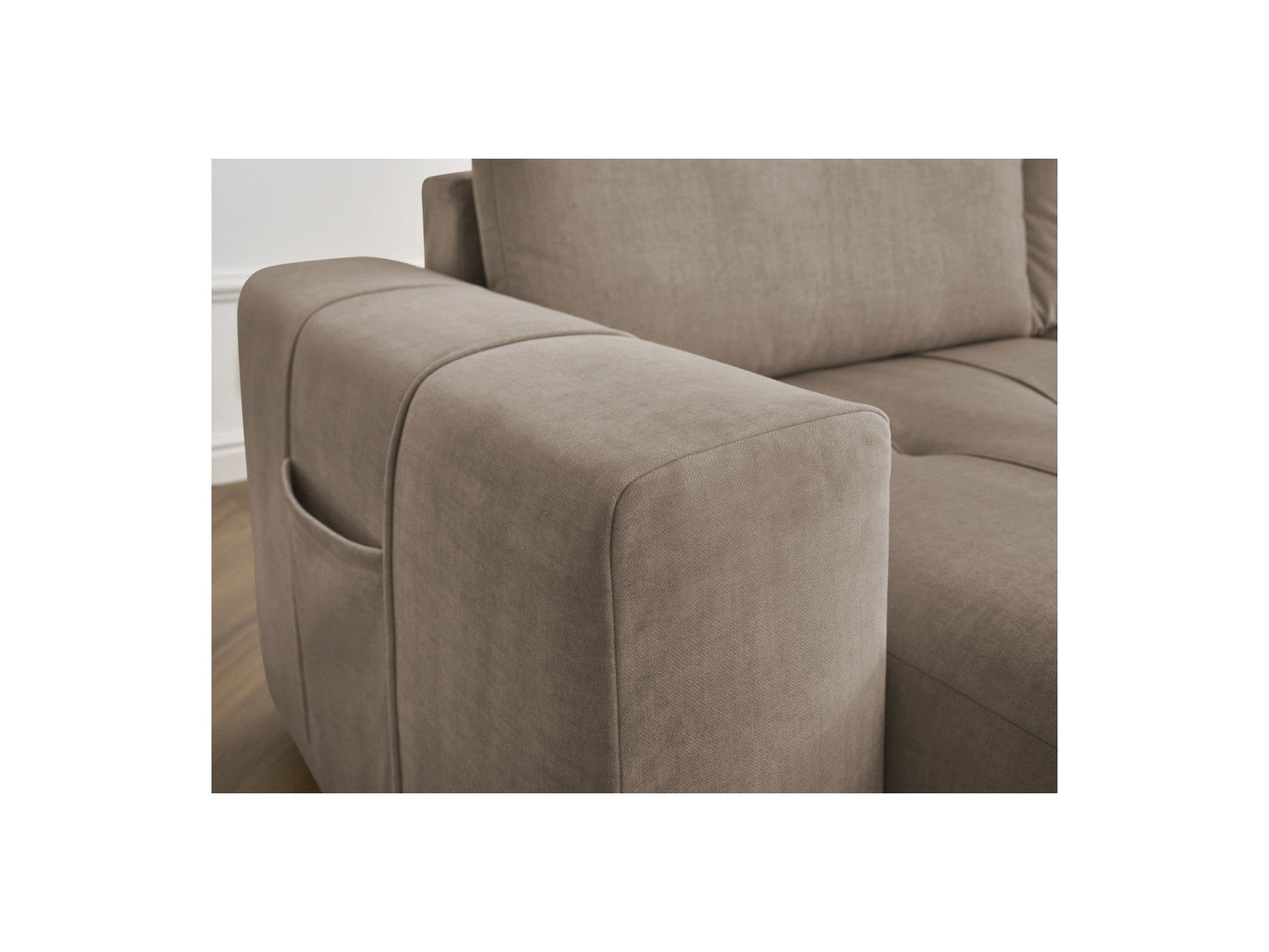 Fixed Straight 4-Seater Sofa - Arsene - Deep Seat - Velvet Fabric
