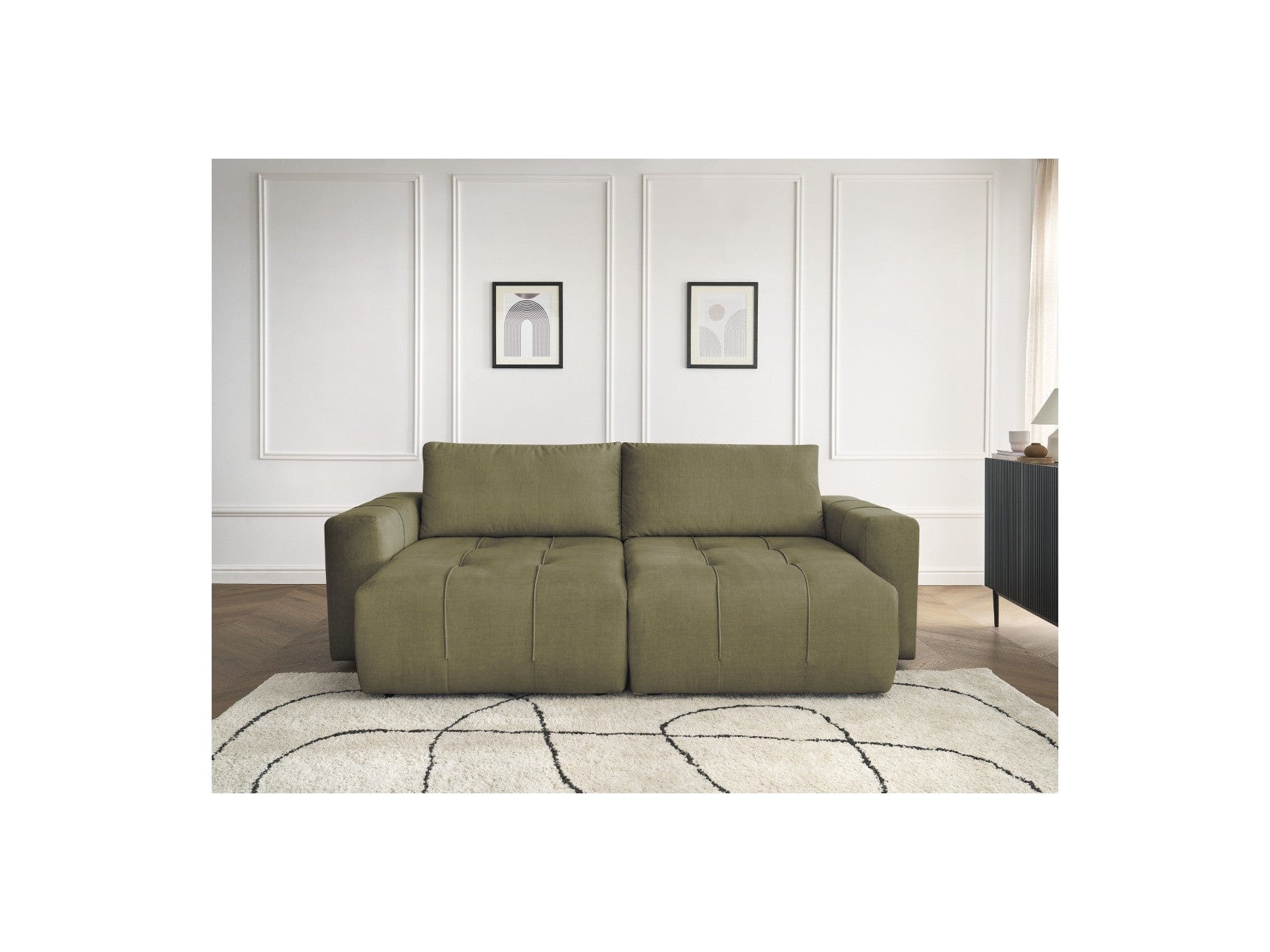 Fixed Straight 4-Seater Sofa - Arsene - Deep Seat - Velvet Fabric