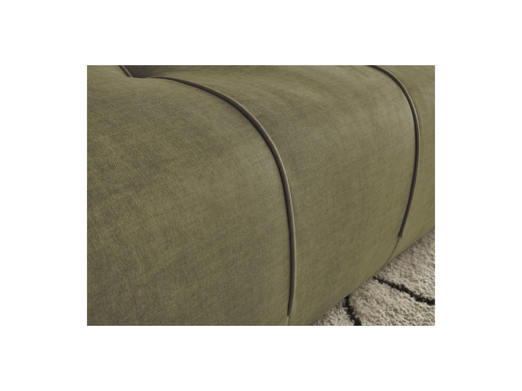 Fixed Straight 4-Seater Sofa - Arsene - Deep Seat - Velvet Fabric