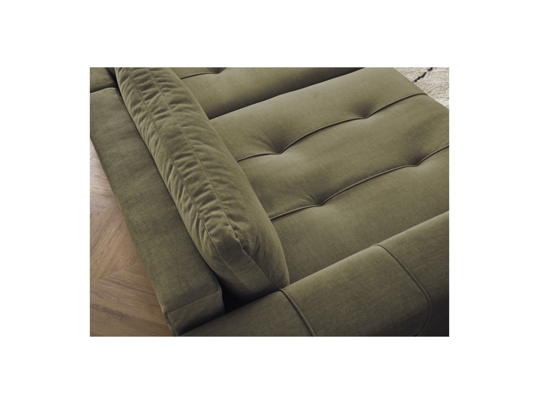 Fixed Straight 4-Seater Sofa - Arsene - Deep Seat - Velvet Fabric