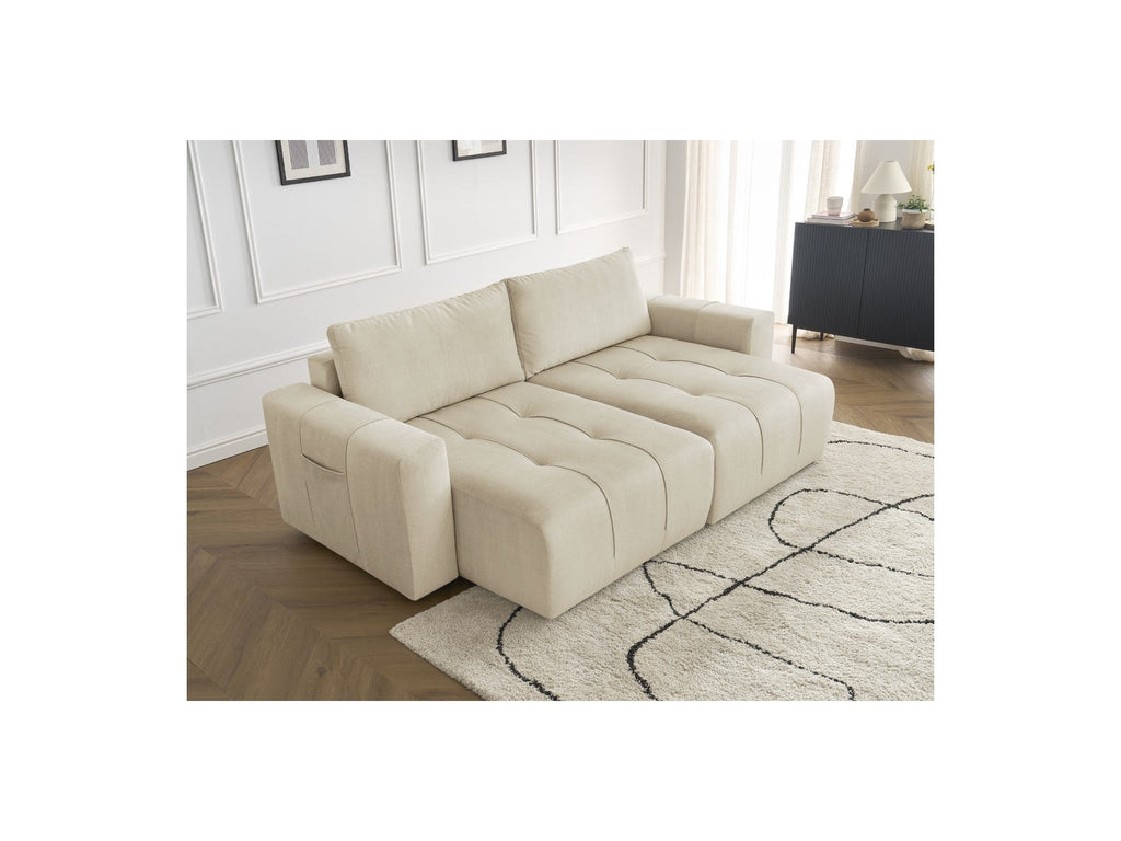 Fixed Straight 4-Seater Sofa - Arsene - Deep Seat - Velvet Fabric