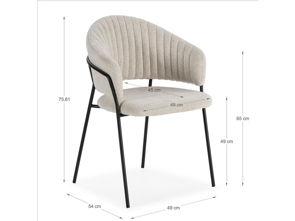 Lou - Lot De 2 Chaises - Tissu Texturé