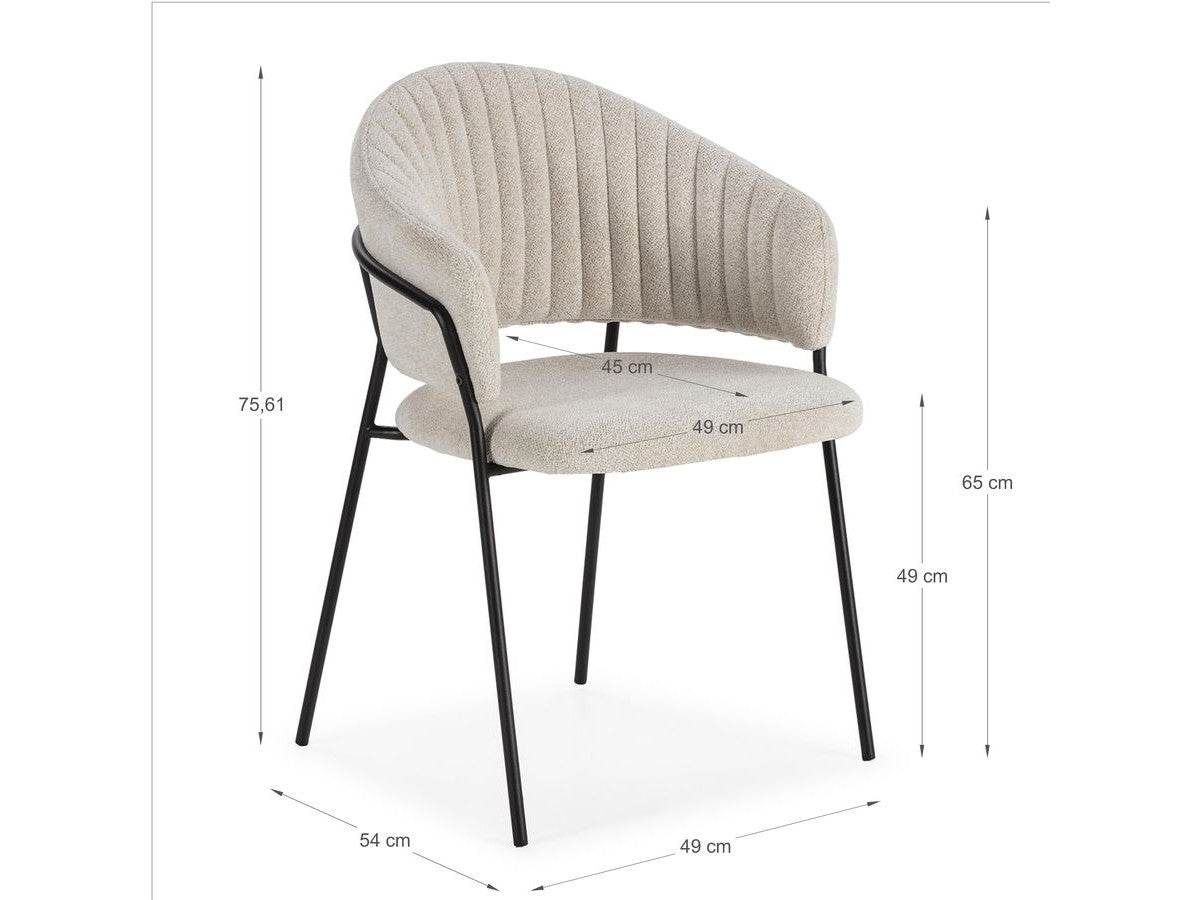 Lou - Lot De 2 Chaises - Tissu Texturé