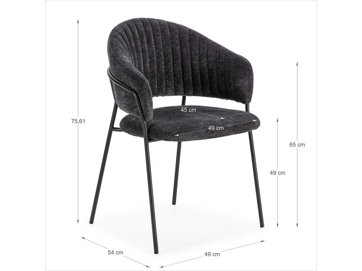 Lou - Lot De 2 Chaises - Tissu Texturé
