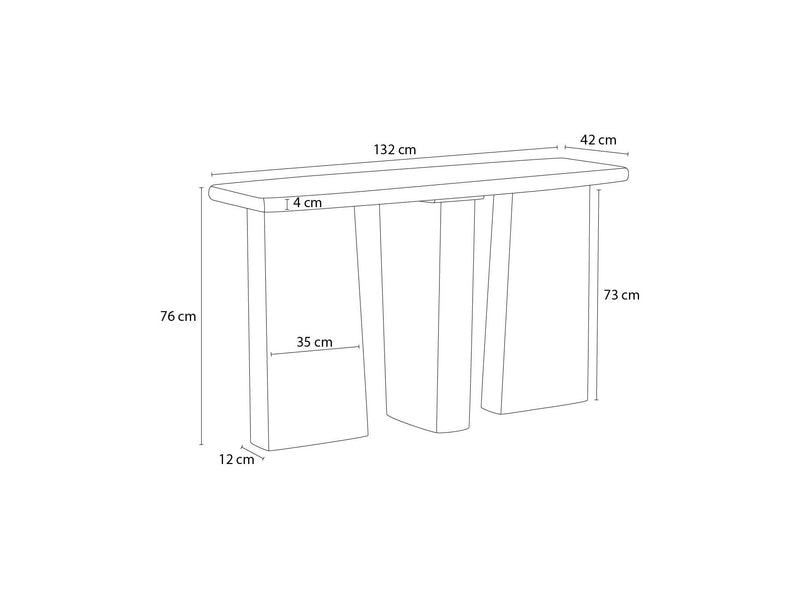 Console 132 Cm - Bois Massif De Manguier - Brunelle