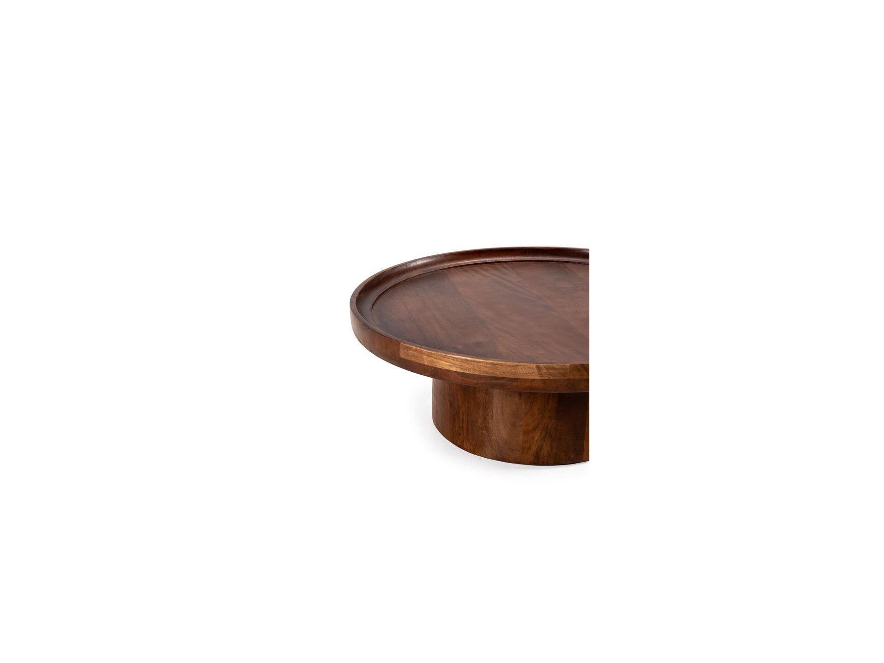 Gabriella - Table Basse D.80 Cm Bois Massif D'Acacia