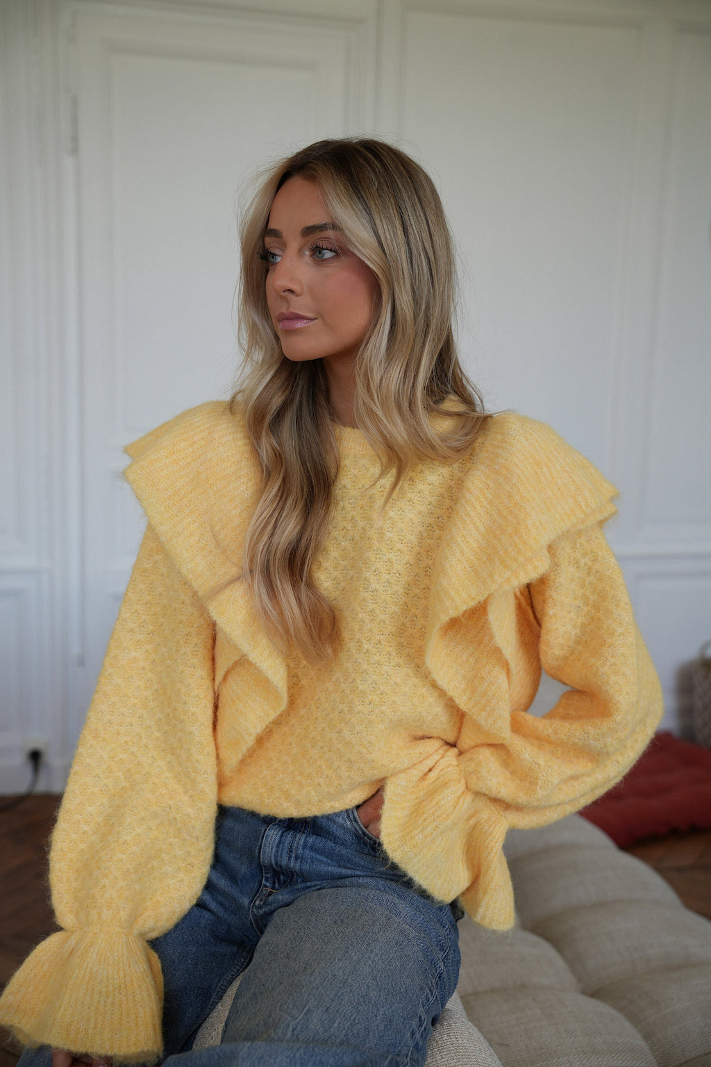 Pull Volanté Cintia - Jaune