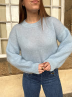 Gaia ice blue mohair and wool knit