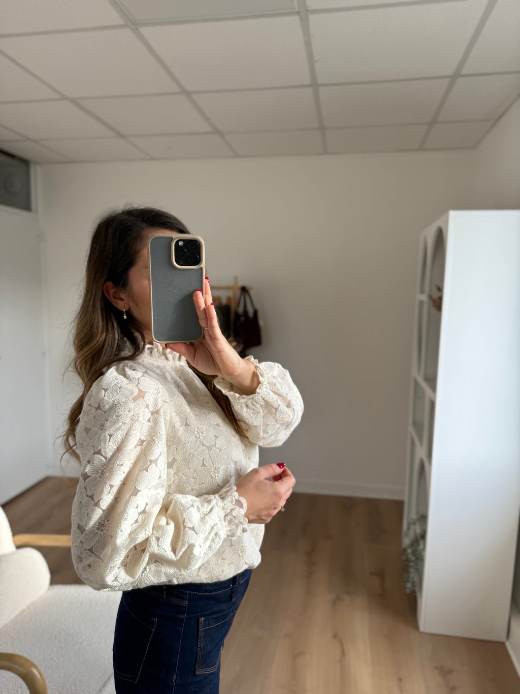 Alma Ecru Lace Blouse