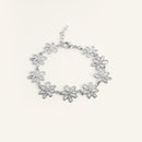 Bracelet fleur acier inoxydable argenté 