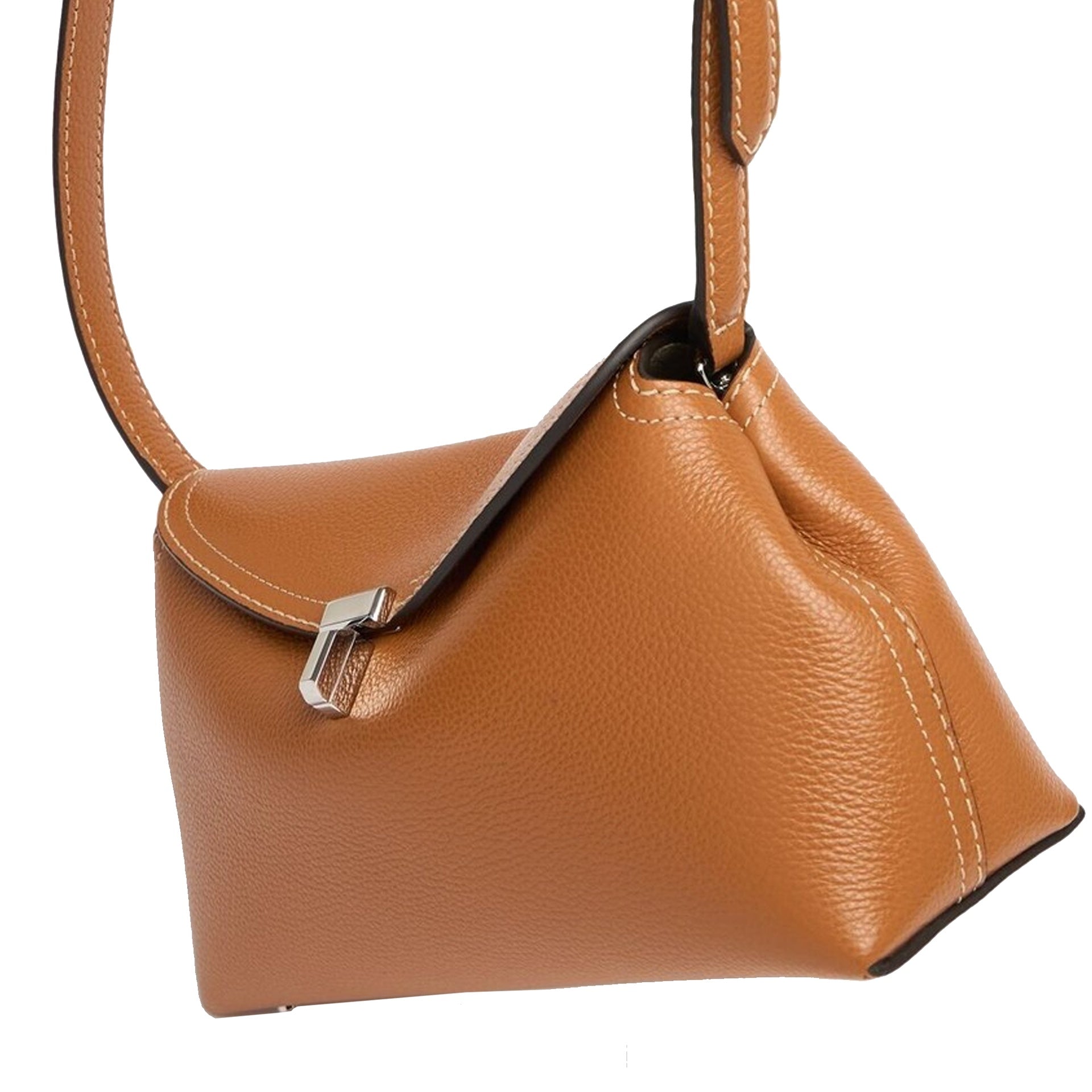 Sac Toteme T-Lock Grained-Leather Clutch