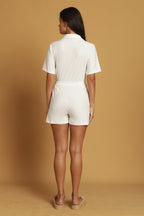 Carolina Playsuit - White Terry Towelling