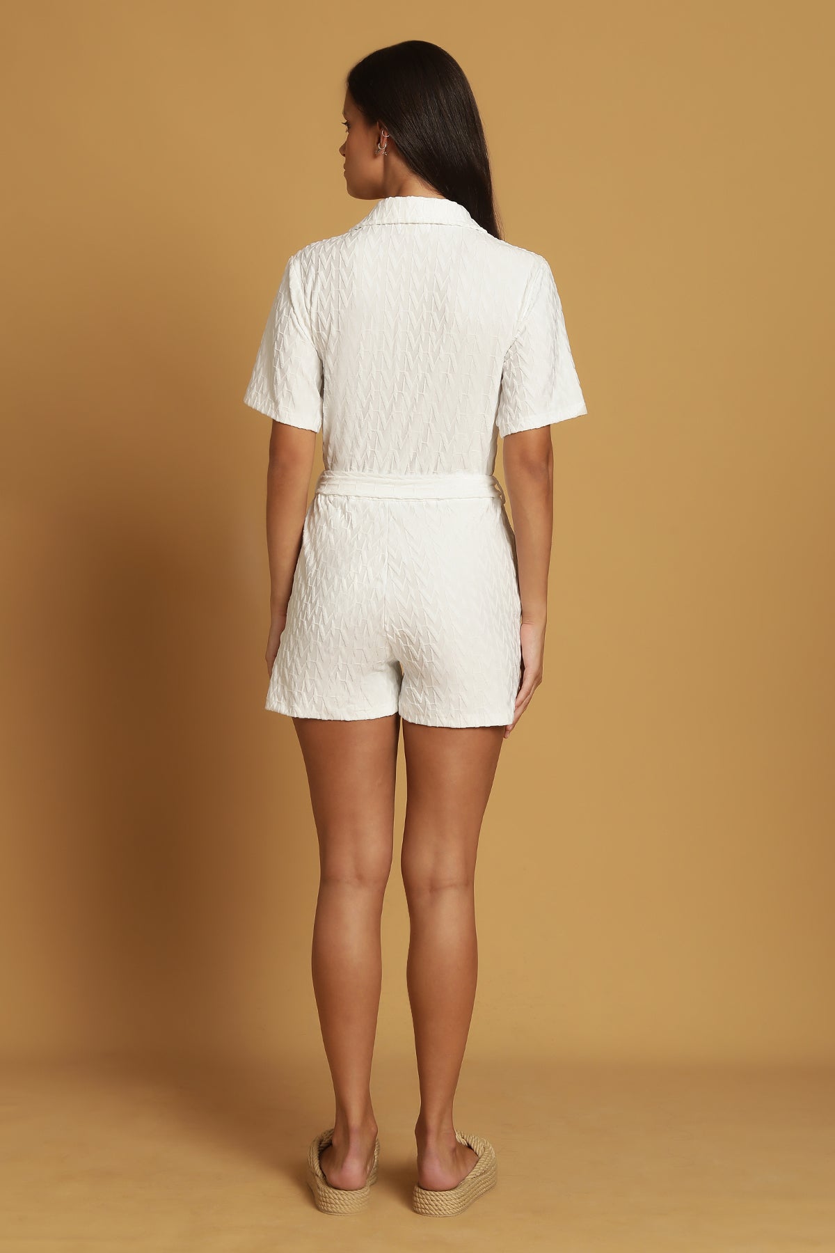 Carolina Playsuit - White Terry Towelling