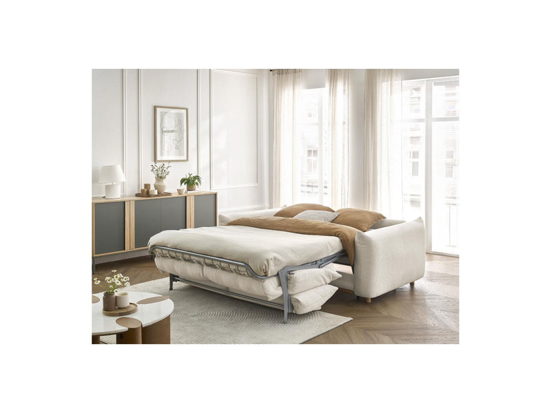 Canapé Droit Convertible Ouverture Express - Ernest - Tissu Lisse - 160X190