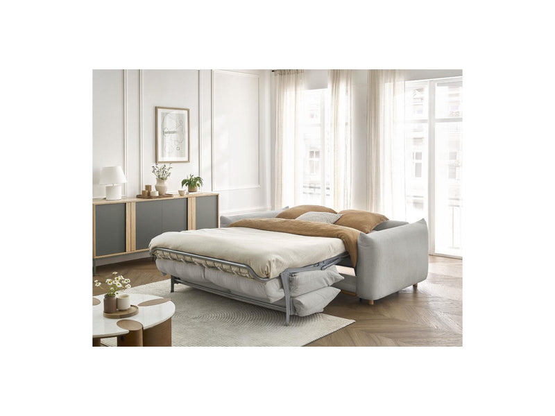 Canapé Droit Convertible Ouverture Express - Ernest - Tissu Lisse - 140X190