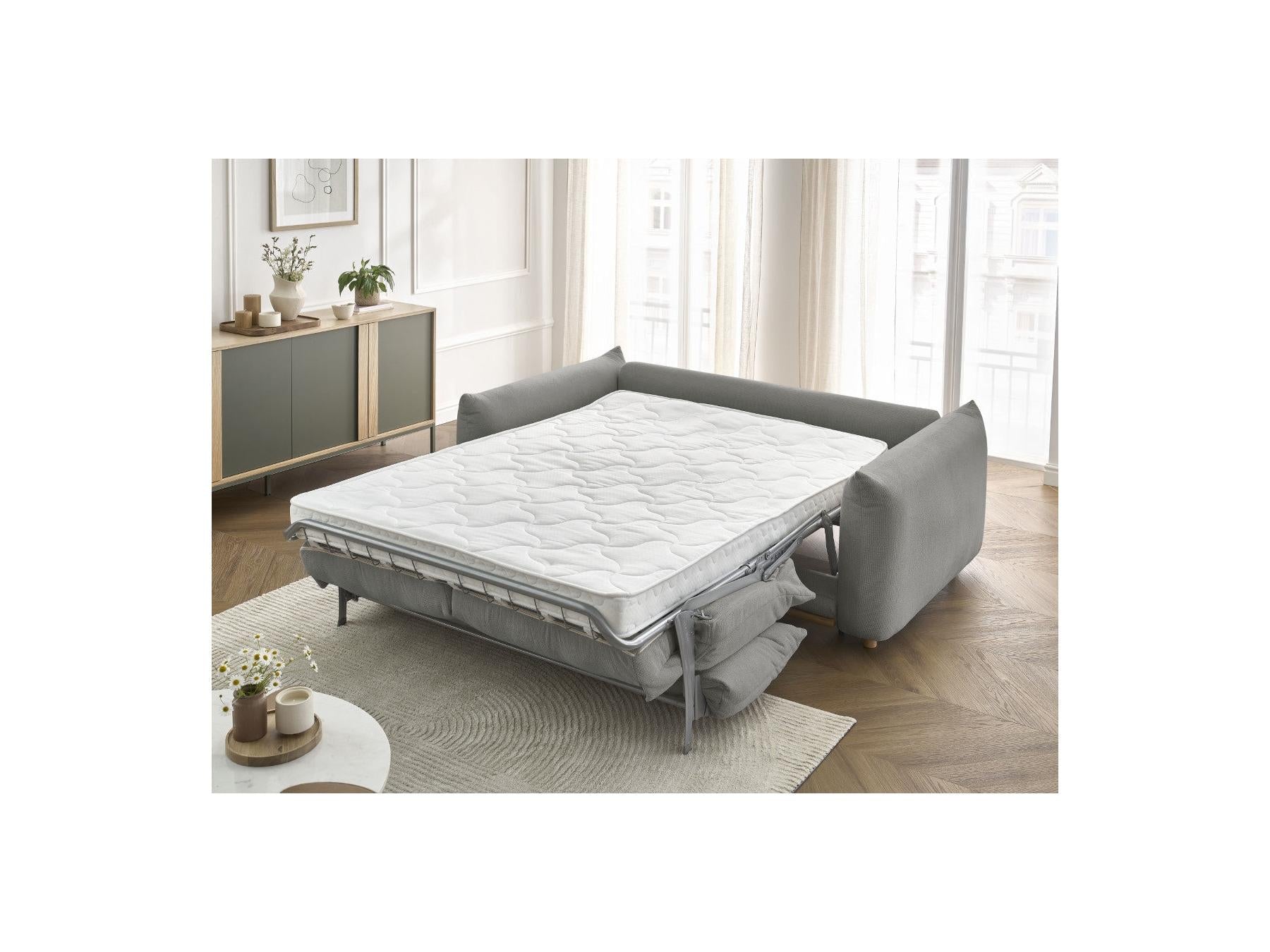 Ernest - Straight Sofa Bed with Express Opening - Smooth Fabric - 160X190