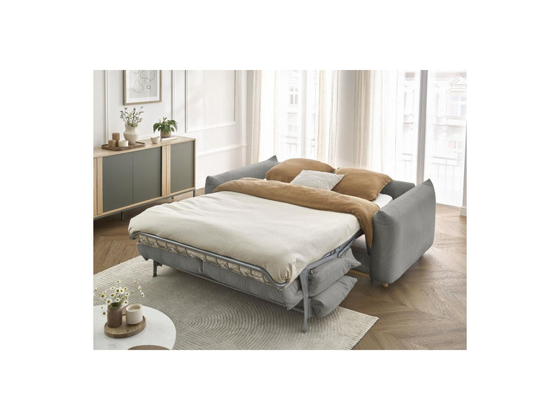 Canapé Droit Convertible Ouverture Express - Ernest - Tissu Lisse - 140X190