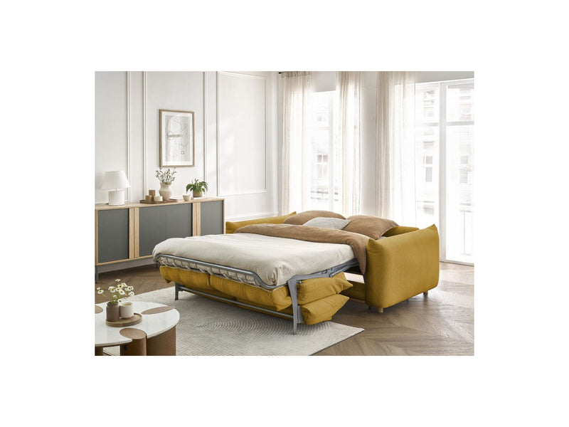 Canapé Droit Convertible Ouverture Express - Ernest - Tissu Lisse - 140X190